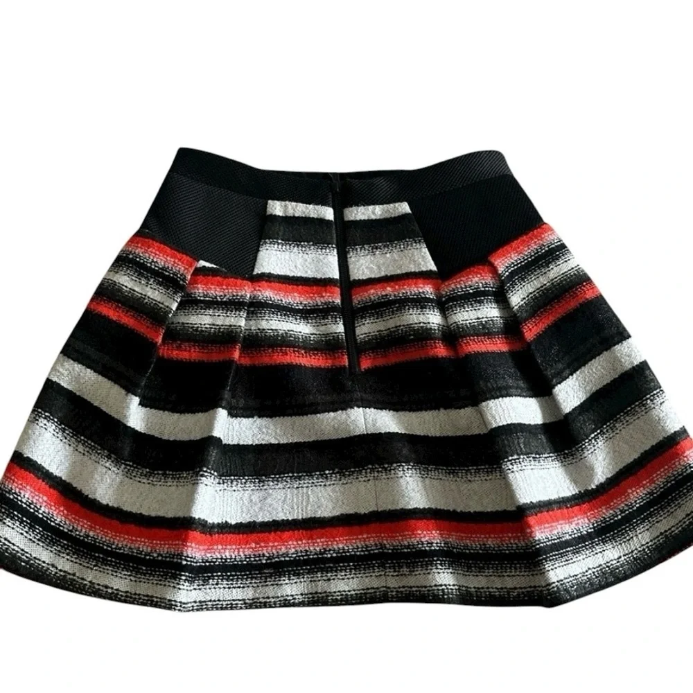 Milly Of New York Red/Black/Grey Tweed Skirt Size 6 Collegiate Preppy Parisian - Picture 4 of 6